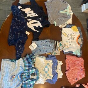 Nike Kids Short Sleeve Tee - Navy and White